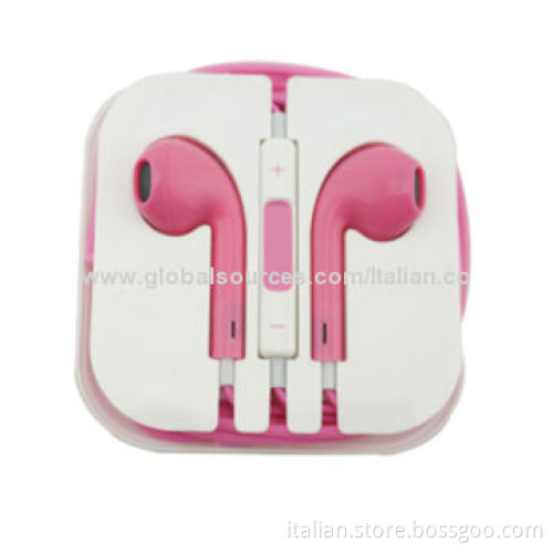 Colorful In-ear Earphones for iPhone 5/5S/5C with Volume Control and Mic
